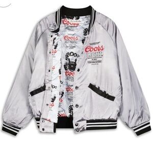 Coors Light Satin Bomber Silver Jacket Size M